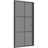 vidaXL Innerdörr 102,5x201,5 cm svart ESG-glas och aluminium