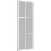 vidaXL Innerdörr 76x201,5 cm Vit Matt glas och aluminium 350580