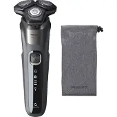 Philips S5587/10 rakapparatserie 5000 sladdlös skäggrakapparat i askgrå färg med SteelPrecision-blad, adaptersensor
