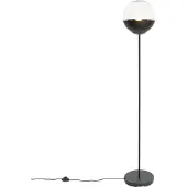 QAZQA Retro golvlampa svart med klart glas - Eclipse