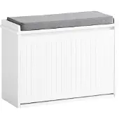 SoBuy Skobänk med dyna, vit, FSR98-W