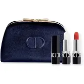 Dior set Christian Couture Colour, Velvet, Cream läppstift 720 Icone (refill) 3,5 ml + Couture Colour läppbalsam 000 Diornatural (refill) 3,5 g + textil makeupväska blå