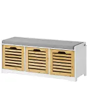 SoBuy FSR23-WN skokista med sittdyna och 3 korgar