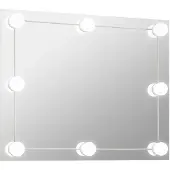 vidaXL Väggspegel utan ram LED-belysning rektangulär