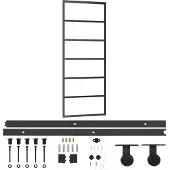 vidaXL Skjutdörr med beslagset ESG glas och aluminium 76x205 cm