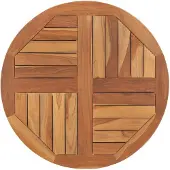 vidaXL Bordsskiva massiv teak rund 2,5 cm 70 cm