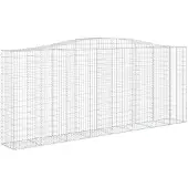 vidaXL Gabion bågformad 400x50x160/180 cm galvaniserat järn
