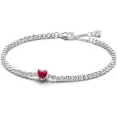 Pandora Red Sparkling Heart Sterling silver hjärtarmband 590041C02-20