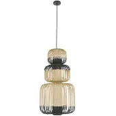 Forestier Taklampa , Bamboo, dimbara, Svart, Vardagsrum, Bambu, Design