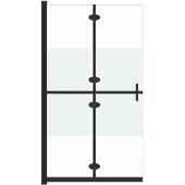 vidaXL Vikbar duschvägg med halvfrostat ESG-glas 90x190 cm