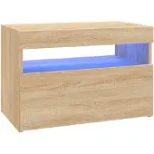 vidaXL TV-bänk med LED-belysning sonoma-ek 60x35x40 cm