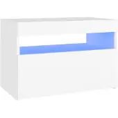 vidaXL TV-bänk med LED-belysning vit 60x35x40 cm
