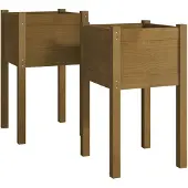 vidaXL Odlingslåda 2 st honungsbrun 40x40x70 cm massiv furu