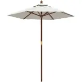 vidaXL Parasoll med trästång 196x231 cm sandvit