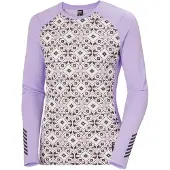 Helly Hansen Lifa Active Graphic Crew Long Sleeve Base Layer Lila L Kvinna