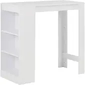 vidaXL Barbord med hylla Vit 110x50x103 cm 280211