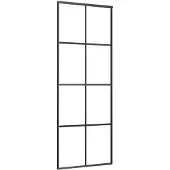 vidaXL Skjutdörr aluminium med ESG-glas 76x205 cm svart