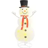 vidaXL Dekorativ Snögubbe Med Led Lyxigt Tyg 180 Cm