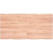 vidaXL Bordsskiva ljusbrun 120x60x(2-4) cm massivt trä levande kant