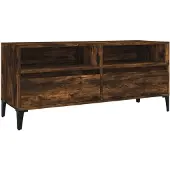vidaXL Tv-bänk rökfärgad ek 100x34,5x44,5 cm konstruerat trä