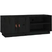 vidaXL TV-skåp svart 105x34x40 cm massiv furu