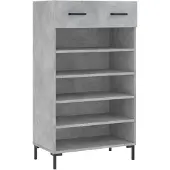 vidaXL Skohylla betonggrå 60x35x105 cm konstruerat trä
