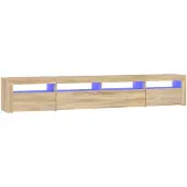 vidaXL Tv-bänk med LED-belysning sonoma ek 240x35x40 cm