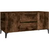 vidaXL Tv-bänk rökfärgad ek 102x44,5x50 cm konstruerat trä