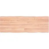 vidaXL Bordsskiva ljusbrun 120x40x(2-4) cm massivt trä levande kant