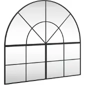 vidaXL Väggspegel svart 100x90 cm bågformad järn