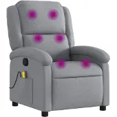 vidaXL Hopfällbar Massagestol, Ljusgrå, Klädd i Tyg