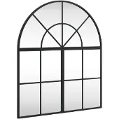 vidaXL Väggspegel svart 60x70 cm bågformad järn