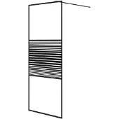 vidaXL Duschvägg svart 80x195 cm klart ESG-glas