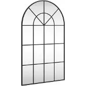 vidaXL Väggspegel svart 60x100 cm välvd finish järn