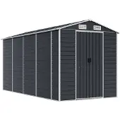 vidaXL Trädgårdsskjul antracit 191x385x198 cm galvaniserat stål