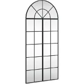 vidaXL Väggspegel svart 60x130 cm bågformad järn