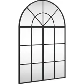 vidaXL Väggspegel svart 60x90 cm bågformad järn