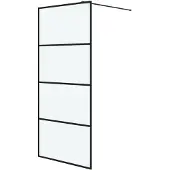 vidaXL Duschvägg svart 90x195 cm halvfrostat ESG-glas