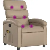 vidaXL Hopfällbar Massagestol, Cappuccino, Klädd i Konstläder