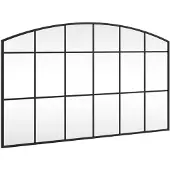 vidaXL Väggspegel svart 100x60 cm bågformad järn