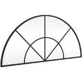 vidaXL Väggspegel svart 80x40 cm bågformad järn