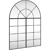 vidaXL Väggspegel svart 100x130 cm bågformad järn