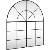 vidaXL Väggspegel svart 100x110 cm bågformad järn