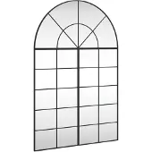 vidaXL Väggspegel svart 100x150 cm bågformad järn