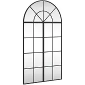 vidaXL Väggspegel svart 60x110 cm bågformad järn