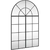 vidaXL Väggspegel svart 80x120 cm bågformad järn