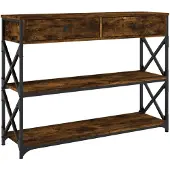 vidaXL Konsolbord rökt ek 100x28x75 cm