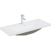 vidaXL Inbyggt handfat med blandare 91x39x18 cm keramik vit