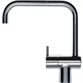 Vola KV1 köksblandare i krom med keramisk ventilenhet och dubbel svängbar pipa med vattenbesparande luftblandare