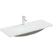 vidaXL Inbyggt handfat med blandare 101x39x18 cm keramik vit